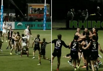 'He's pinged him!' Frankston claim VFL win with post-siren goal ... after hugely contentious holding the ball