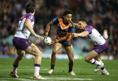 NRL News: Bula makes call on Tigers future, V'landys takes expansion detour, Sharks in strife over women's physio ad