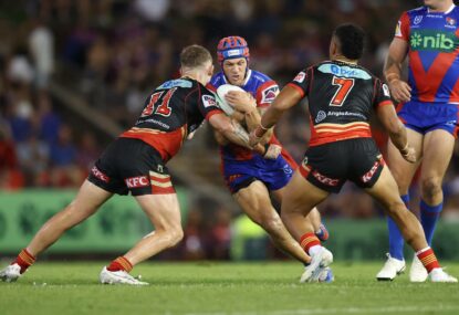 Five and a Kick: Perfect Ponga shows he’s worth huge price tag as Knights sink one-dimensional Dolphins