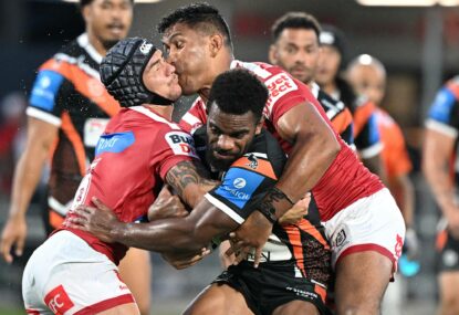 Five and a Kick: Tigers sink Dolphins to enhance playoff credentials, Sharks too slick for Souths and Titans topple Knights