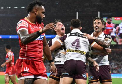 Five and a Kick: Broncos deliver derby downer to Dolphins, Roosters can plan September holidays after Titanic failure