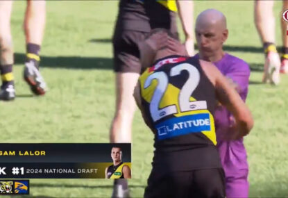 WATCH: Everyone baffled by Sam Lalor's violent pre-game rev-up from Tigers trainer