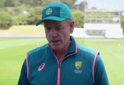 PRESSER: Coach Andrew McDonald chats to media following Australia's first Test win over Black Caps