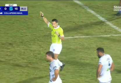 WATCH: 'Ughhhh!' Ref Nic Berry's huge sighs of disappointment at having to penalise Drua