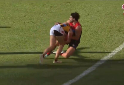 WATCH: Petracca lives the dream, gives Jack Ginnivan a wedgie