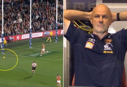 WATCH: Matthew Nicks can't believe it as Powell-Pepper gets Monfries bounce for bonkers goal