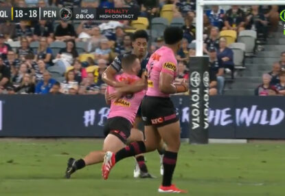 WATCH: Commentators baffled as Panthers receive the softest high-tackle penalty you'll see
