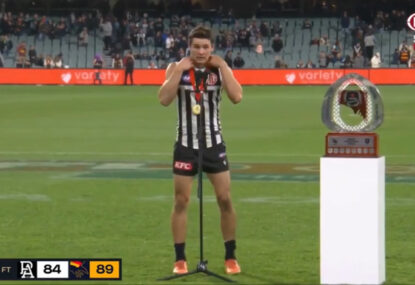 LISTEN: Connor Rozee mercilessly booed after winning Showdown Medal in losing side