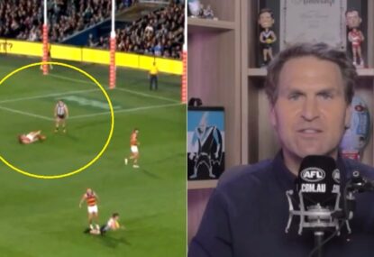 Kane Cornes savages Crows for Showdown flops... fails to notice Port player doing the EXACT SAME THING