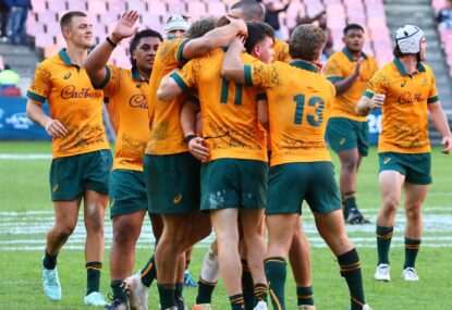 'They're gutsy': Junior Wallabies claim remarkable comeback win over Boks to keep U20 title hopes alive