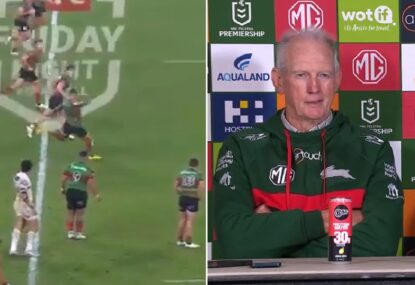 'He reckons it was 55!' Wayne Bennett's hilarious reaction to Latrell's '49m' field goal